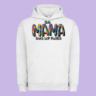 This Mama Loves Her Puzzle Urban Hoodie Designed By Maliassmallbusiness