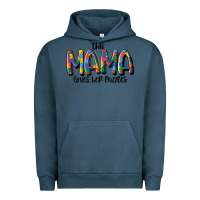 Pigment Midnight Navy this mama loves her puzzle Urban Hoodie - MaliasSmallBusiness
