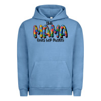 Pigment Pebble Blue this mama loves her puzzle Urban Hoodie - MaliasSmallBusiness