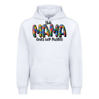 White this mama loves her puzzle Urban Hoodie - MaliasSmallBusiness