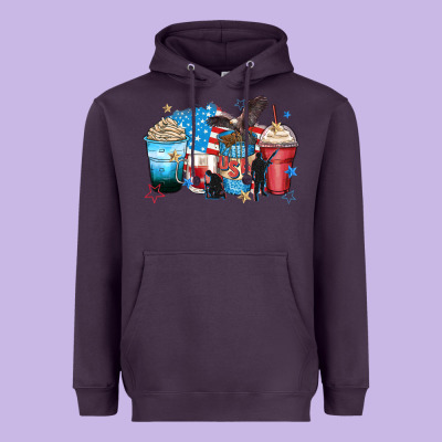Usa Coffee Cups Heavyweight Hoodie Designed By Zillion Design Studio
