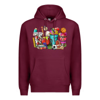 Burgundy p.e. teacher coffee cups Premium Hoodie - NancyCooperArtShop