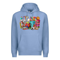 Colony Blue p.e. teacher coffee cups Premium Hoodie - NancyCooperArtShop
