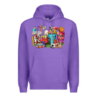 Purple p.e. teacher coffee cups Premium Hoodie - NancyCooperArtShop