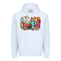 White p.e. teacher coffee cups Premium Hoodie - NancyCooperArtShop