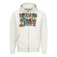 Oatmeal Heather teaching my tribe Zipper Hoodie - Zillion Design Studio