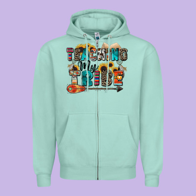 Teaching My Tribe Zipper Hoodie Designed By Zillion Design Studio