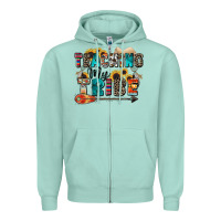 Seafoam teaching my tribe Zipper Hoodie - Zillion Design Studio