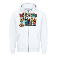 White teaching my tribe Zipper Hoodie - Zillion Design Studio