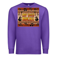 Purple my dad rocks Premium Sweatshirt - HRA Design Shop