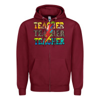 Burgundy teacher teacher Zipper Hoodie - Zillion Design Studio