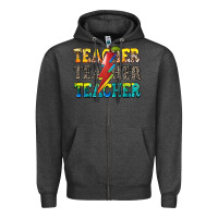 Charcoal Heather teacher teacher Zipper Hoodie - Zillion Design Studio