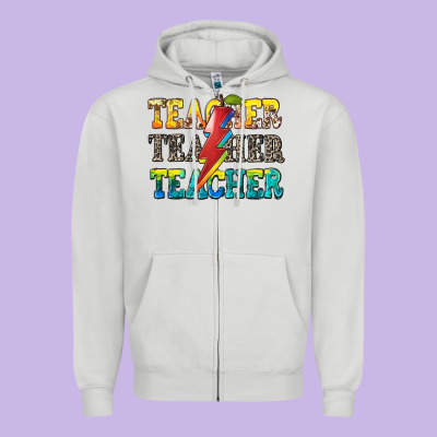 Teacher Teacher Zipper Hoodie Designed By Zillion Design Studio