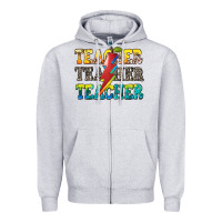 Heather Grey teacher teacher Zipper Hoodie - Zillion Design Studio