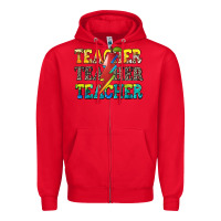 Red teacher teacher Zipper Hoodie - Zillion Design Studio