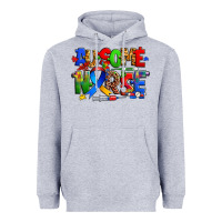 Heather Grey ausome autism nurse Heavyweight Hoodie - Zillion Design Studio