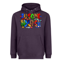 Plum ausome autism nurse Heavyweight Hoodie - Zillion Design Studio