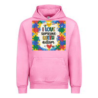 Fuchsia Pink ı love someone with autism Urban Hoodie - MaliasSmallBusiness