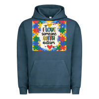 Pigment Midnight Navy ı love someone with autism Urban Hoodie - MaliasSmallBusiness