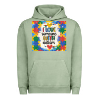 Pigment Oil Green ı love someone with autism Urban Hoodie - MaliasSmallBusiness