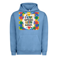 Pigment Pebble Blue ı love someone with autism Urban Hoodie - MaliasSmallBusiness
