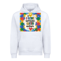 White ı love someone with autism Urban Hoodie - MaliasSmallBusiness