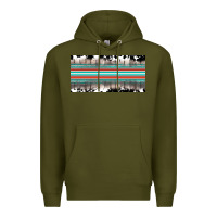 Army Green western cowhide serape sunflower mama license plate Premium Hoodie - BarkalooDesign