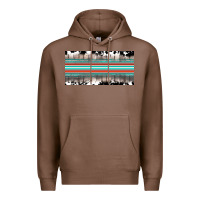 Chestnut western cowhide serape sunflower mama license plate Premium Hoodie - BarkalooDesign