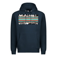 Navy western cowhide serape sunflower mama license plate Premium Hoodie - BarkalooDesign