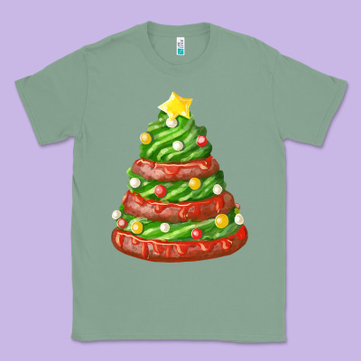 Green Chocolate Christmas Cookie Cake Classic Tee Designed By Fadigitalartstudio