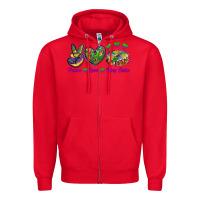 Red Peace Love King Cake Zipper Hoodie - RanaPortraitStore