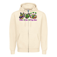 Sandshell Peace Love King Cake Zipper Hoodie - RanaPortraitStore