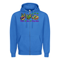 True Royal Peace Love King Cake Zipper Hoodie - RanaPortraitStore