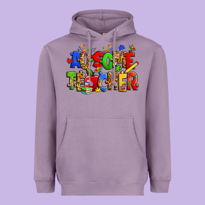 Ausome Autism Teacher Heavyweight Hoodie Designed By Zillion Design Studio