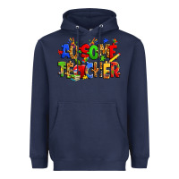 Navy ausome autism teacher Heavyweight Hoodie - Zillion Design Studio