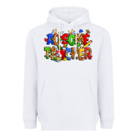 White ausome autism teacher Heavyweight Hoodie - Zillion Design Studio