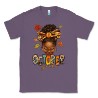 Lavender october girl afro woman fall Classic Tee - texasbilliewilder