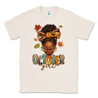 Natural october girl afro woman fall Classic Tee - texasbilliewilder