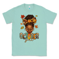 Seafoam october girl afro woman fall Classic Tee - texasbilliewilder