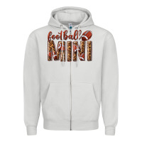 Dove Grey football mini with leopard Zipper Hoodie - texasbilliewilder