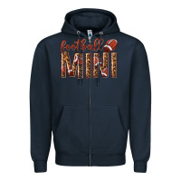 Navy football mini with leopard Zipper Hoodie - texasbilliewilder