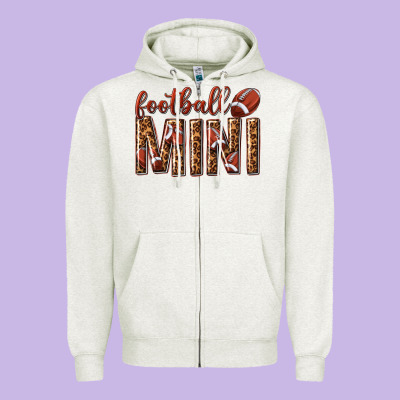 Football Mini With Leopard Zipper Hoodie Designed By Texasbilliewilder