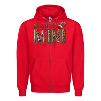 Red football mini with leopard Zipper Hoodie - texasbilliewilder