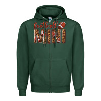 Sports Green football mini with leopard Zipper Hoodie - texasbilliewilder