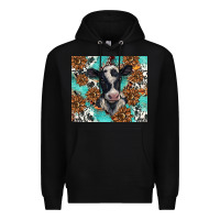 Black western black and white cow Premium Hoodie - BarkalooDesign