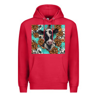 Cardinal western black and white cow Premium Hoodie - BarkalooDesign