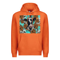 Carrot western black and white cow Premium Hoodie - BarkalooDesign
