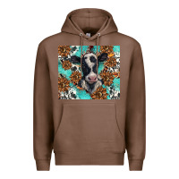 Chestnut western black and white cow Premium Hoodie - BarkalooDesign
