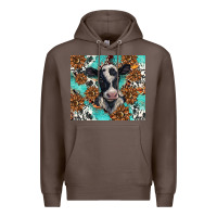 Coffee western black and white cow Premium Hoodie - BarkalooDesign