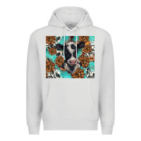 Dove Grey western black and white cow Premium Hoodie - BarkalooDesign